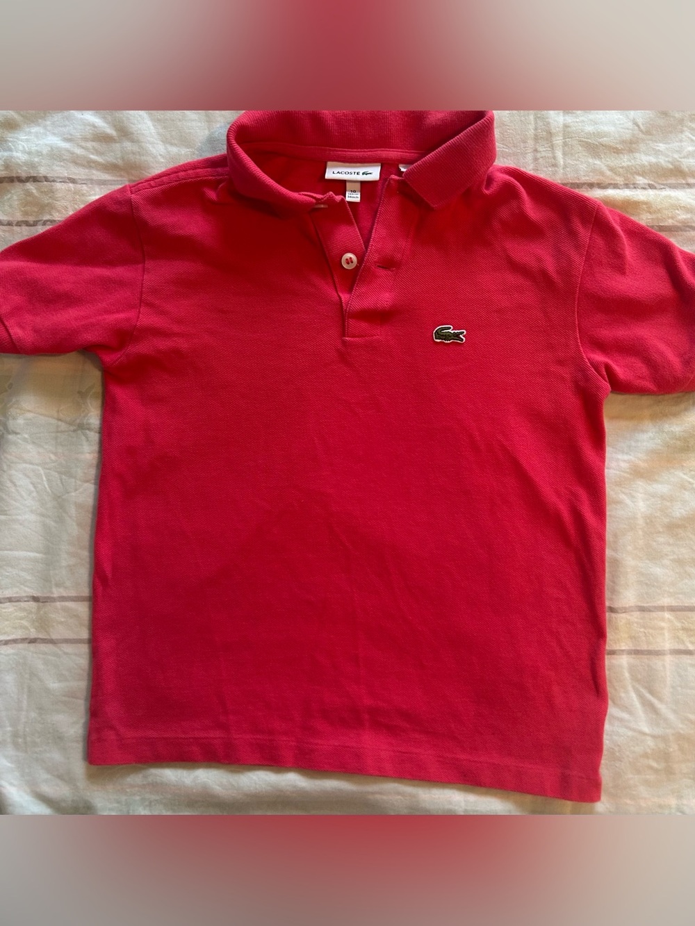 Lacoste Boy’s Unisex Salmon Red Polo Shirt 10